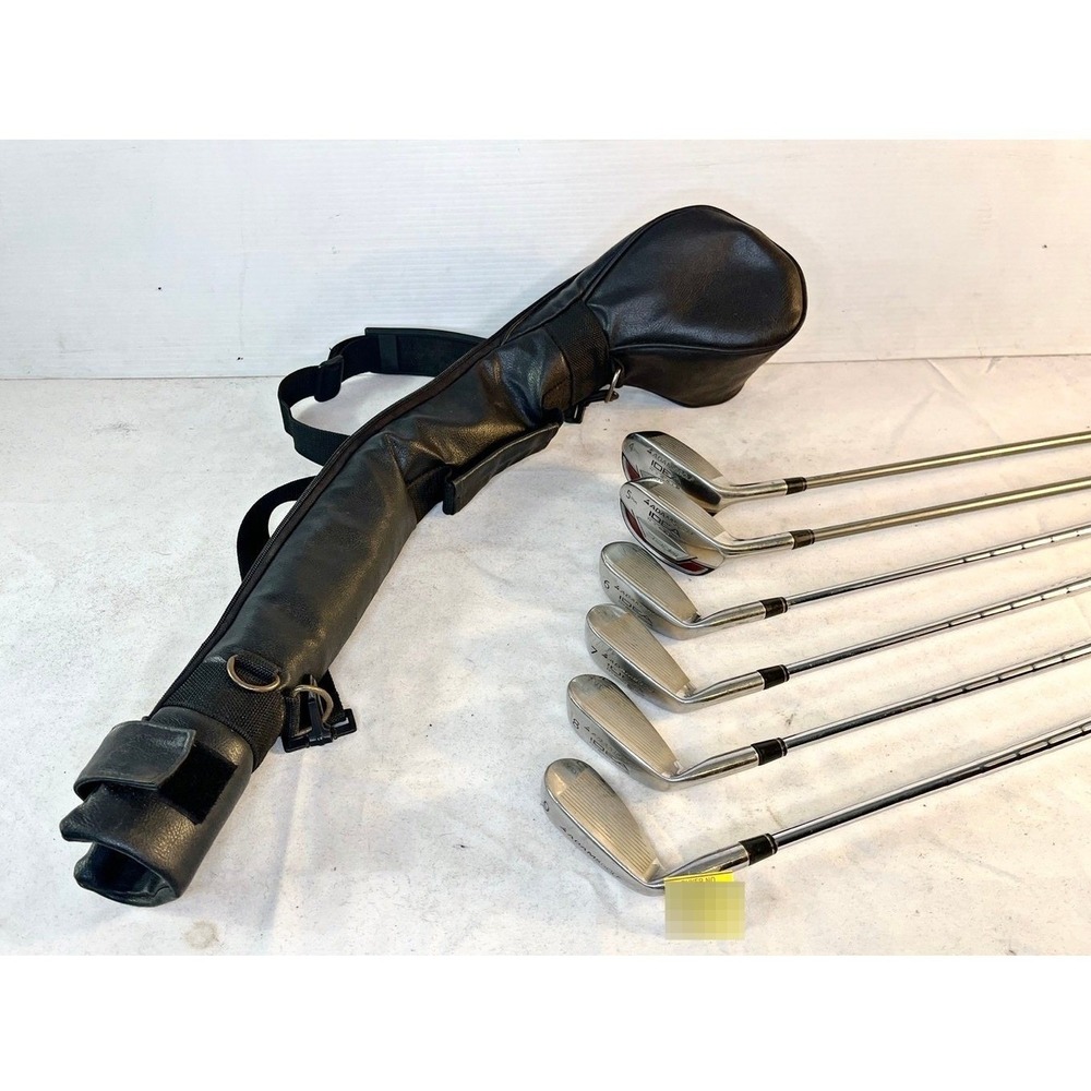 Adams Golf Idea Hybrid Iron Set Mens RH 4-9 Iron‎ Stiff Flex + Caddy Travel Bag